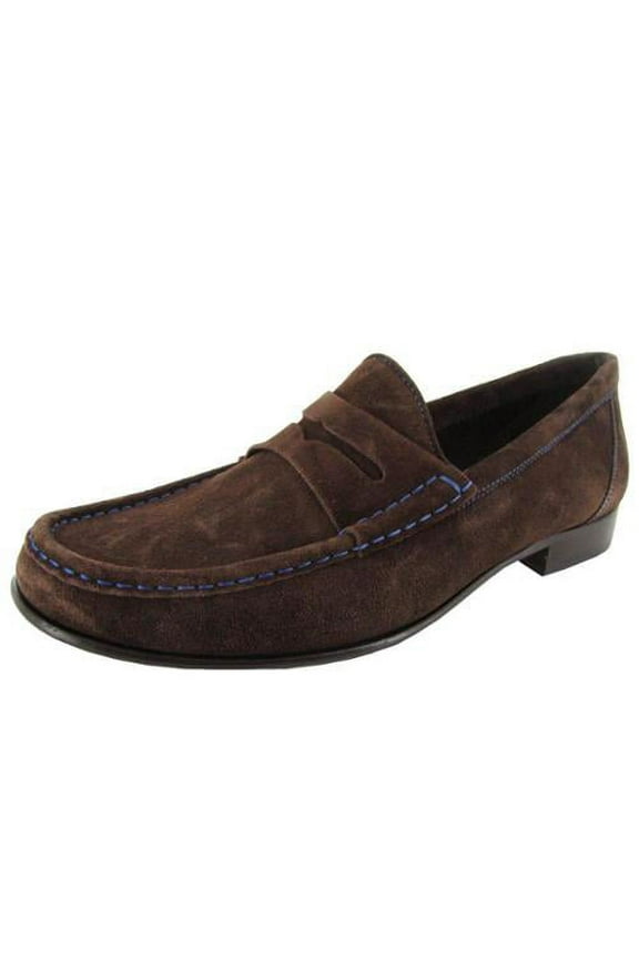Donald J. Pliner Mens Naper-23 Penny Loafer Shoe, Dark Brown, US 7.5