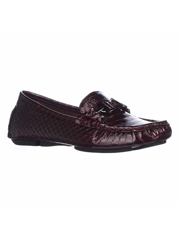 Women's Viky Casual Loafer Flats 7 BM US, Dark Rouge Python