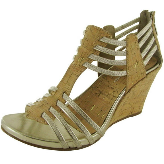 Donald J. Pliner Womens 'GinnieCDSO' Wedge Sandal, Platino-Natural, US 11