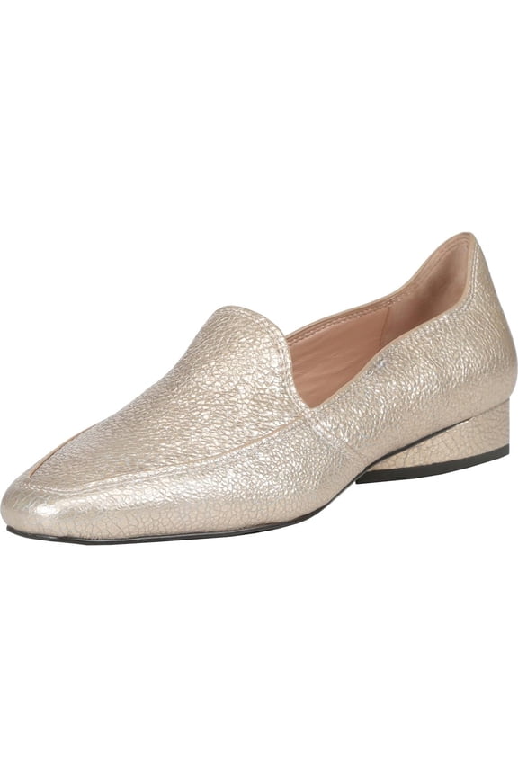 Donald J. Pliner Womens Icon Square Toe Slip On Loafers Beige 5 Medium (B,M)