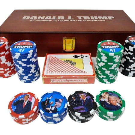 Donald J Trump 47 Commemorative Poker Chip Set