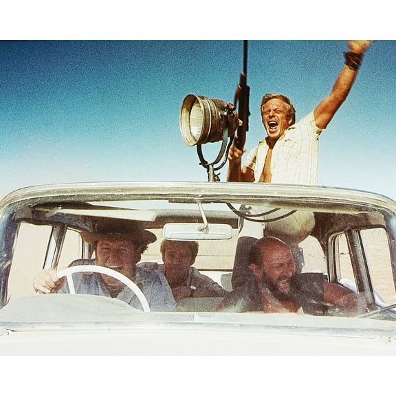 Donald Pleasence And Gary Bond And Jack Thompson And Peter Whittle In Wake In Fright Hunting In Car 24X36 Classic Hollywood Poster