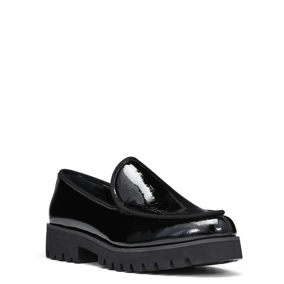 Donald Pliner Women's Eclipse Loafer, Black Crinkled, 6.5