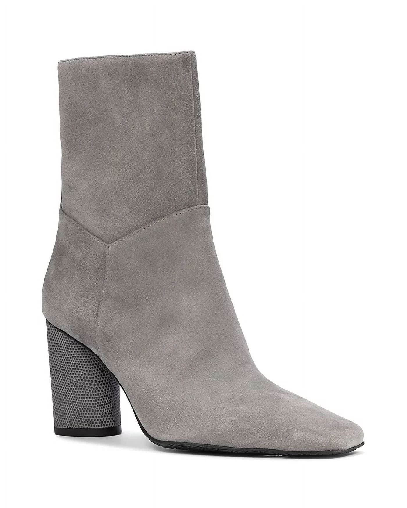 Donald Pliner Women's Esra Ankle Bootie - Suede & Leather Platform Boot With Block Heel