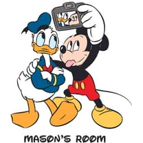 Donald Selfie Cartoon Customized Wall Decal - Custom Vinyl Wall Art - Personalized Name - Baby Girls Boys Kids Bedroom Wall Decal Room Decor Wall Stickers Decoration Size (20x18 inch)