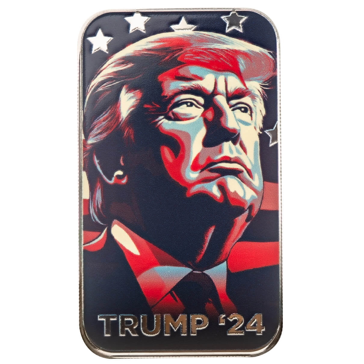 SCOTTSDALE MINT Donald Trump 1 oz Silver Bar - 2024 Presidential Campaign Color Silver Bar