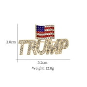 MAOKA Donald Trump 2024 Crystal "TRUMP" Word Brooch Pin Creative Funny Fashion Badge For Nice Supporter Gift