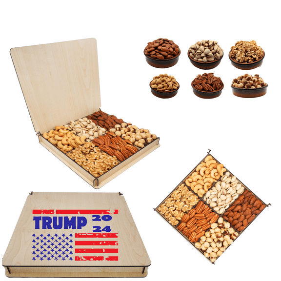 Donald Trump 2024, Mixed Nuts Boxes American Flag, Gift Basket Trump 2024 Trump for President