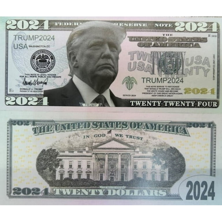 Amazon.com: 5pc 2024 Silver Gold Trump Dollar Bills