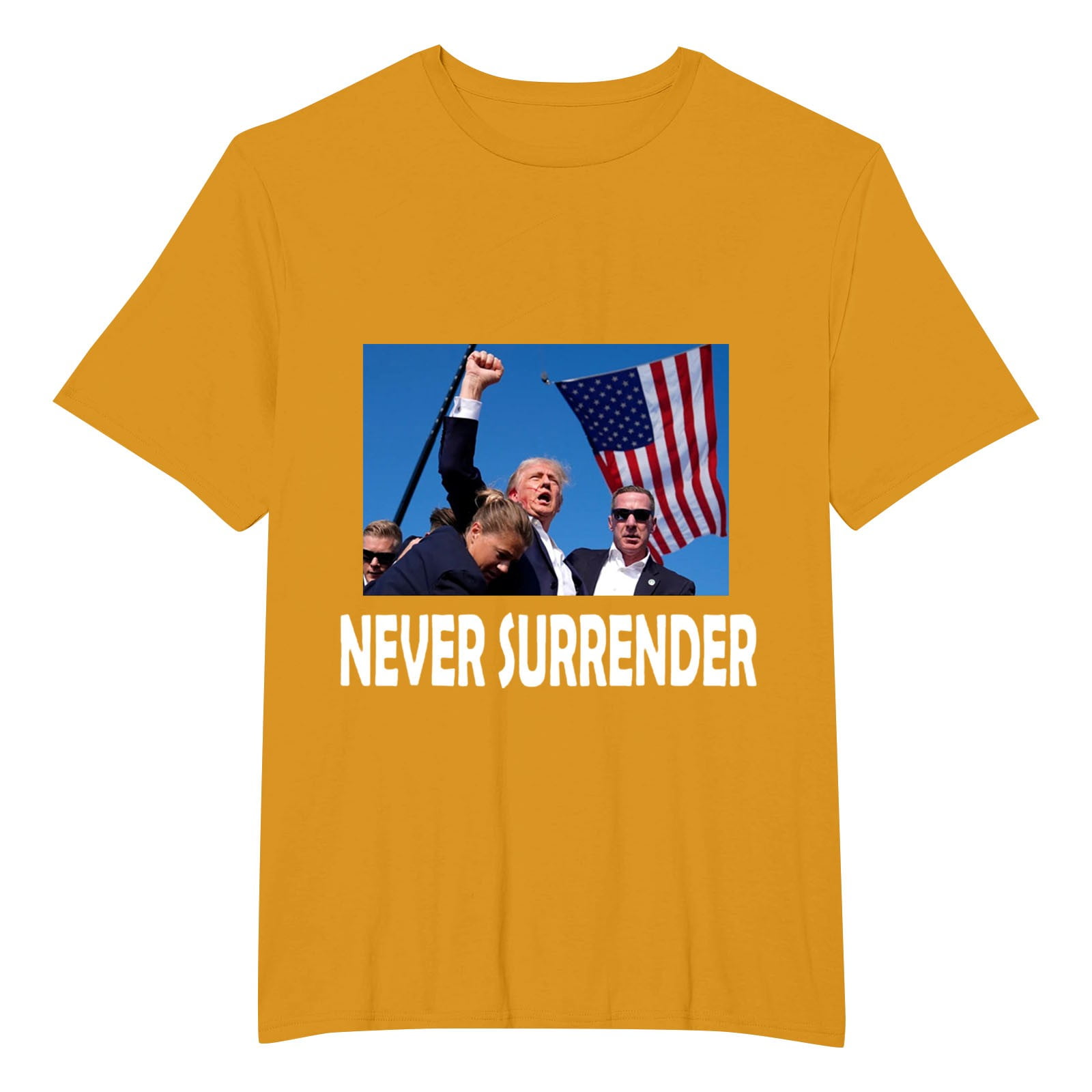 Trump Shirt 2024 Pinrted Crew Neck Unisex Classic TShirt Gold L
