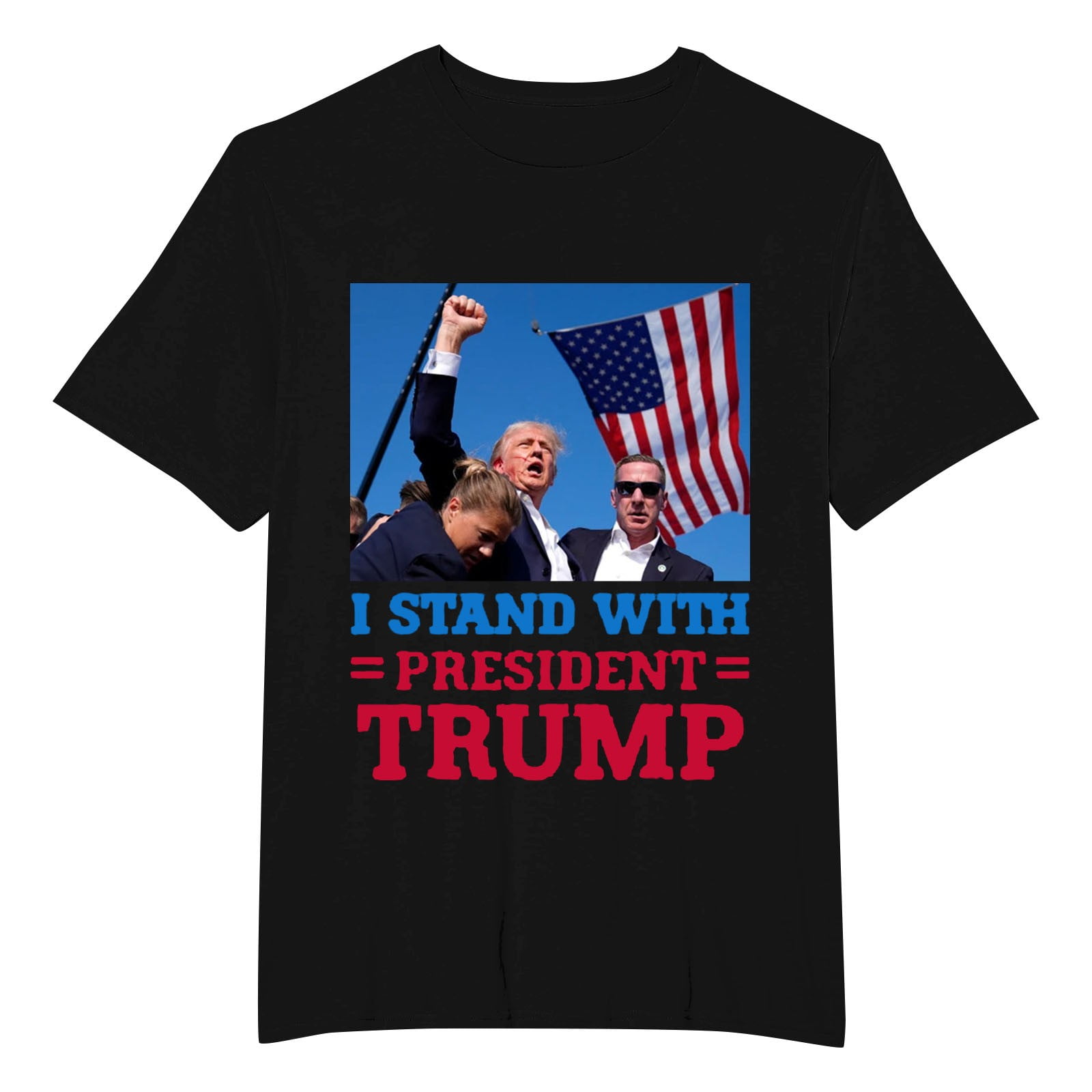 Trump Shirt 2024 Pinrted Crew Neck Unisex Classic TShirt Black XL
