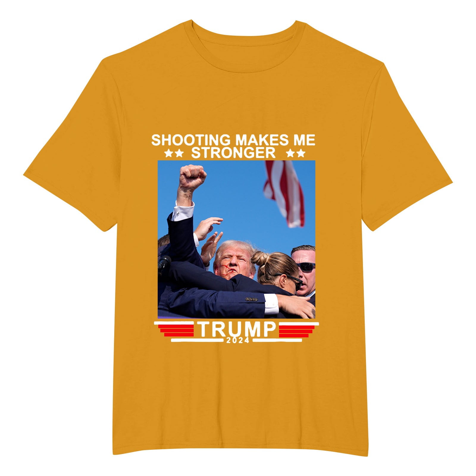 Trump Shirt 2024 Pinrted Crew Neck Unisex Classic TShirt Gold S