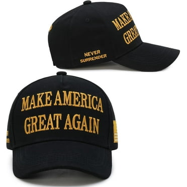 Donald Trump 45-47 MAGA Hat Make America Great Again Slogan with USA Flag Adjustable Baseball Cap Black