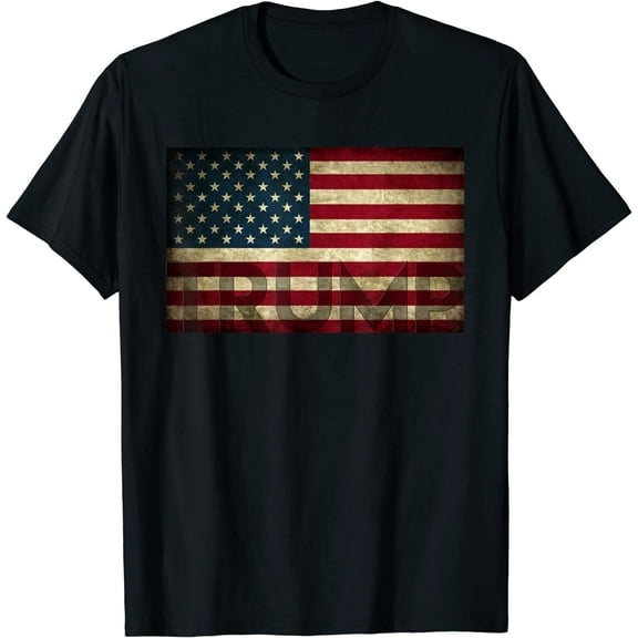 Donald Trump American Flag Shirt 2024 Casual Graphics Tops Summer Gift Tee Black X-Large