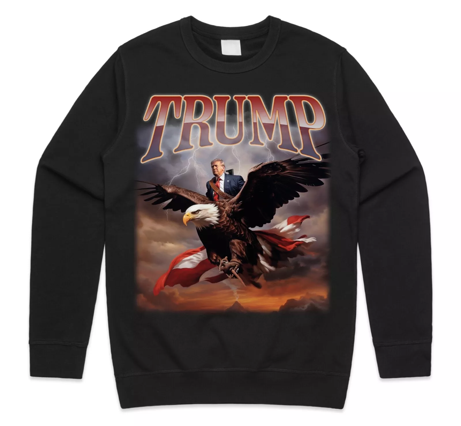 Donald Trump Eagle Jumper Sweatshirt Funny 2024 Election Campaign Merch