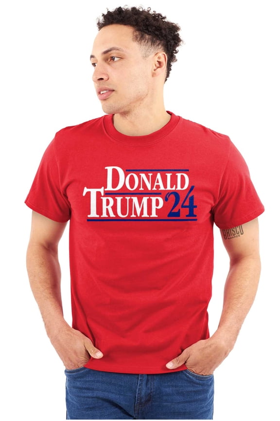 Donald Trump Election Campaign 2024 Plus Size Crewneck Graphic Tee Shirt Brisco Brands 2X