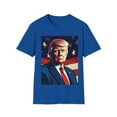 thumbnail image 1 of Donald Trump For President Unisex Softstyle T-Shirt 2024 American Flag, 1 of 3