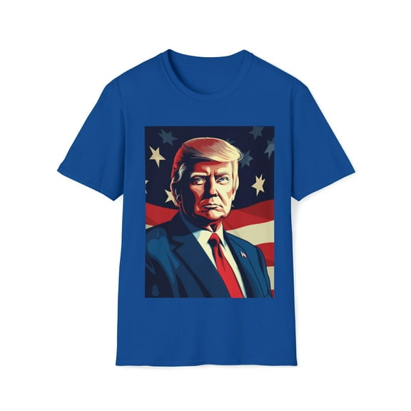Donald Trump For President Unisex Softstyle T-Shirt 2024 American Flag