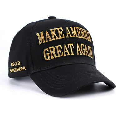 Donald Trump Gothic Dark MAGA Hat Make America Great Again Slogan with USA Flag Adjustable Baseball Cap Black