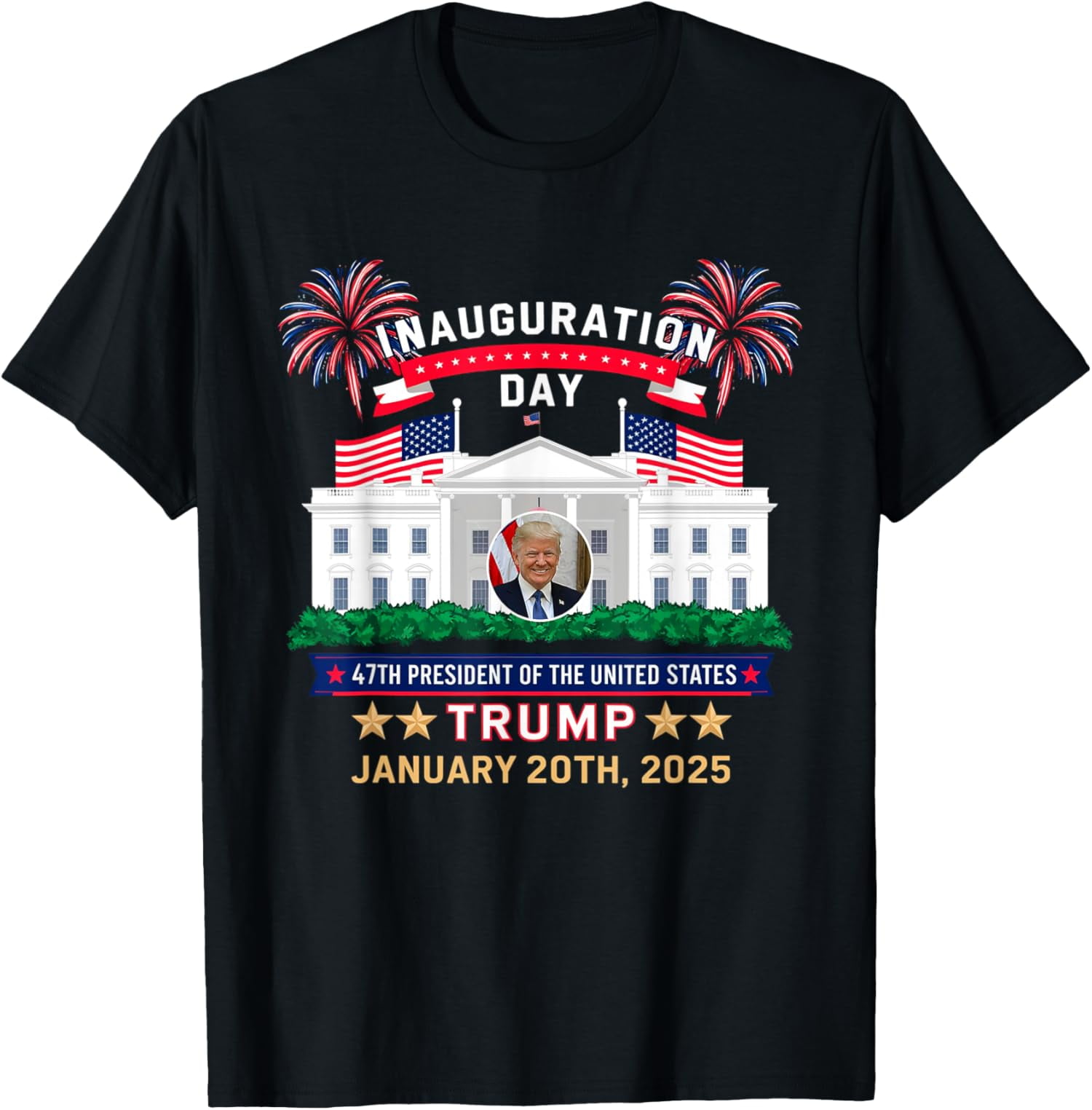 Donald Trump Inauguration Day 2025 47th President 47 US Flag TShirt