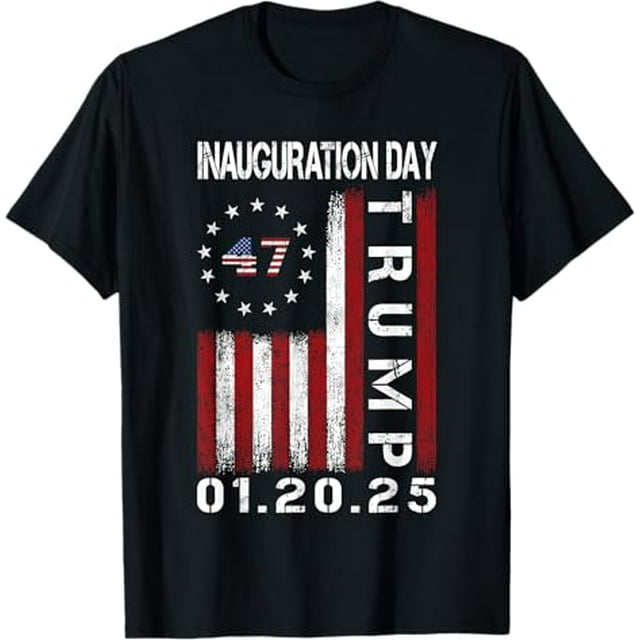 Donald Trump Inauguration Day 2025 47th President USA Flag TShirt