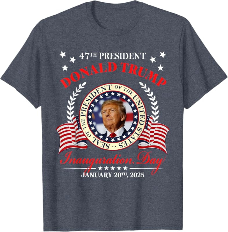 Donald Trump Inauguration Day 2025 USA 47th President 45 47 TShirt