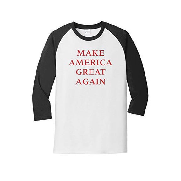 Donald Trump Make America Great Again Baseball Short Sleeve T-shirt-Black-Small