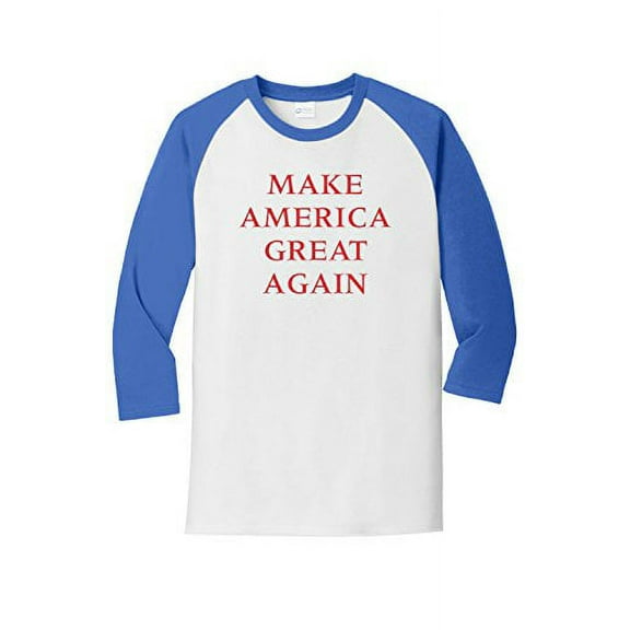 Donald Trump Make America Great Again Baseball Short Sleeve T-shirt-Royal-Small