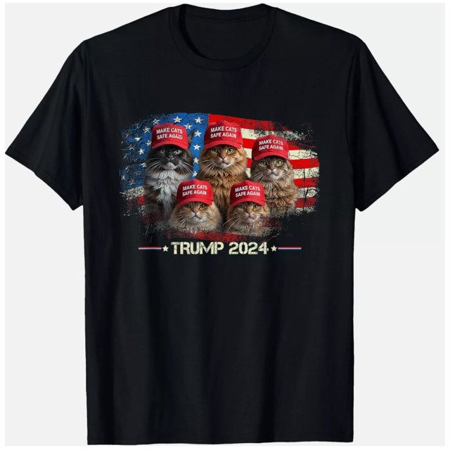Donald Trump Make Cats Safe Again Red Hat 2024 Debate Funny TShirt