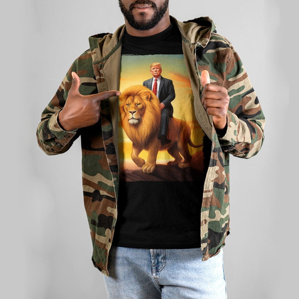 Donald Trump Riding a Lion Shirt Funny Trump Tshirt Donald Trump