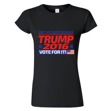 Donald Trump Vote For It! 2016 Printed Black Woman Tshirt Small