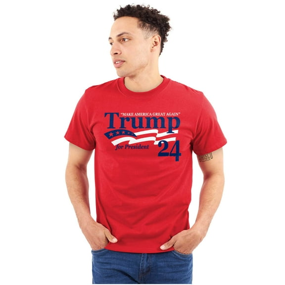 Donald Trump for 2024 President Plus Size Crewneck Graphic Tee Shirt Brisco Brands 3X