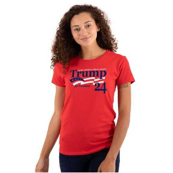 Donald Trump for 2024 President Womens Slim Fit Graphic Tee Brisco Brands M