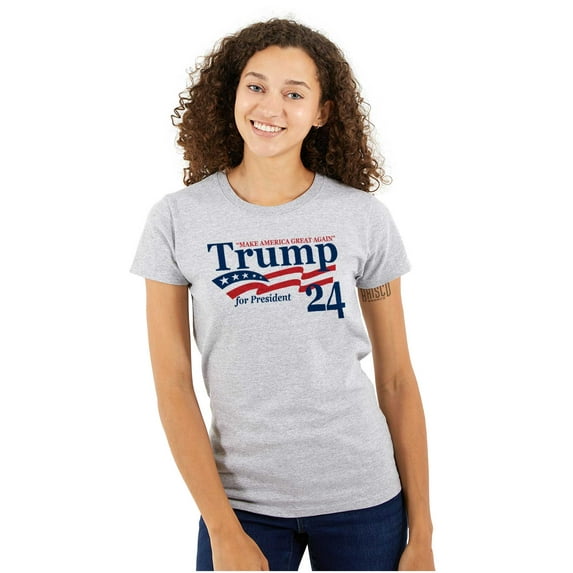 Donald Trump for 2024 President Womens Slim Fit Graphic Tee Brisco Brands S