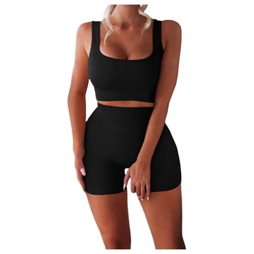IWEMEK Women's 2-Piece Workout Set - Seamless Yoga Outfit With High Waist Leggings & Sports Bra