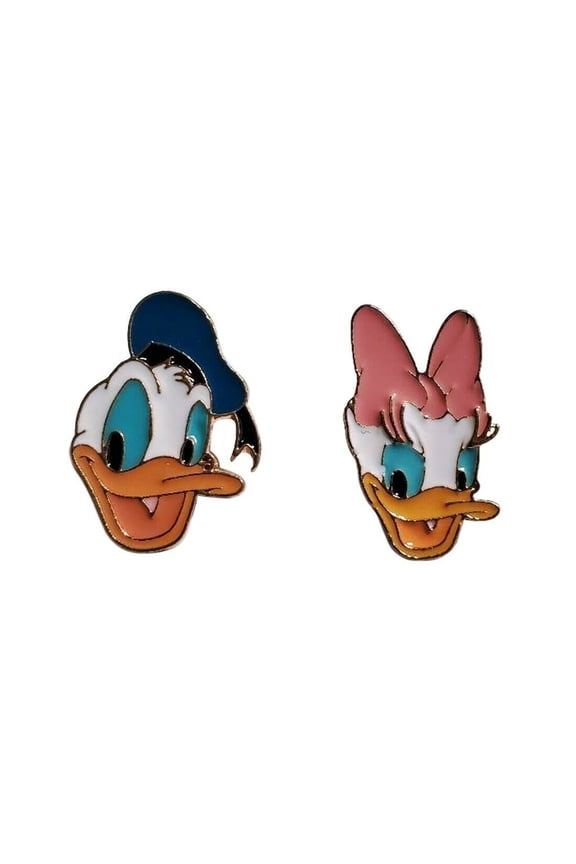 Donald and Daisy Duck 1 Inch Tall Enamel Metal Pin Set of 2
