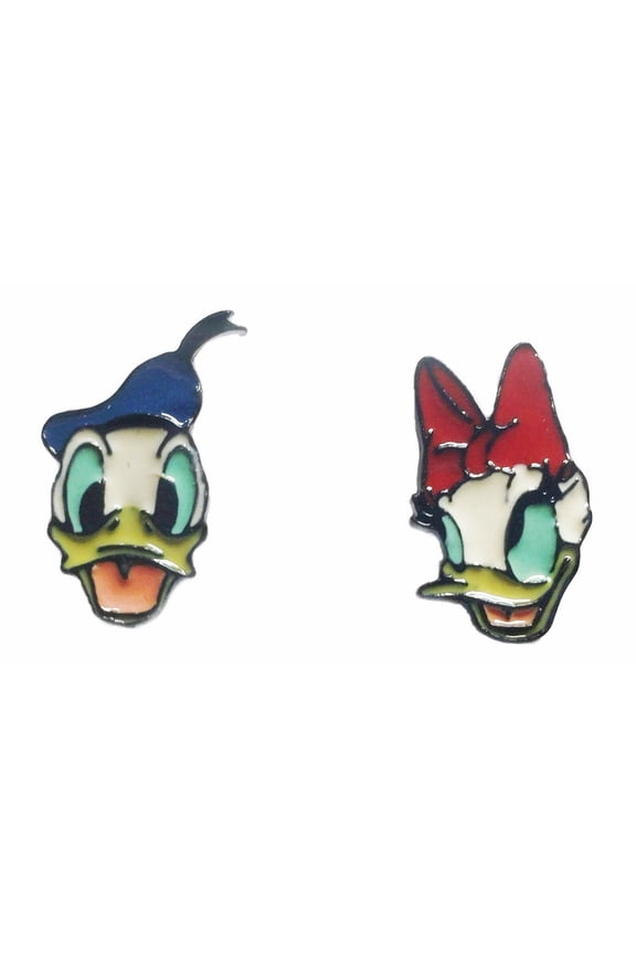 Donald and Daisy Duck Character Earrings 1 Pair Stud Posts