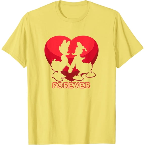Donald and Daisy Duck Forever Heart Valentine's Day DTG Print Unisex T-Shirt