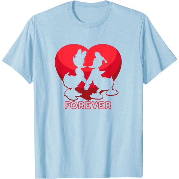 Donald and Daisy Duck Forever Heart Valentine's Day DTG Print Unisex T-Shirt