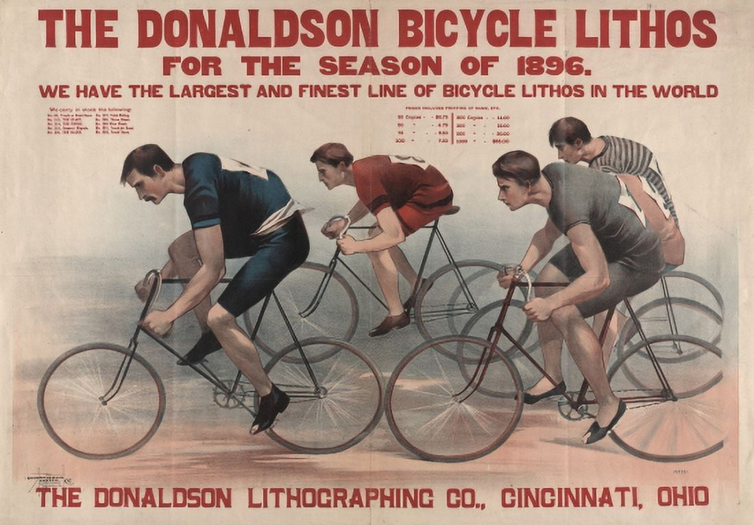 Donaldson Bicycle Lithos For The Season Of 1896 Canvas Art -  (18 x 24)