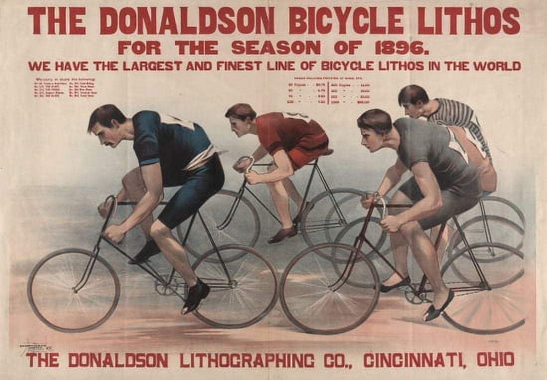 Donaldson Bicycle Lithos For The Season Of 1896 Canvas Art - (36 x 54)