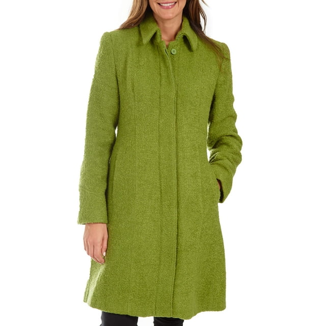 Donatella Women's Fly Front Wool Blend Walker Coat