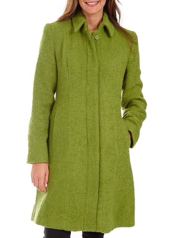 Women's Fly Front Wool Blend Walker Coat