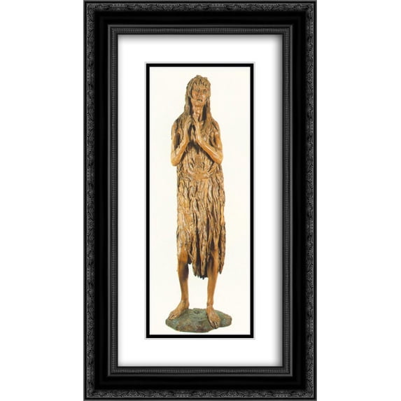 Donatello 2x Matted 14x24 Black Ornate Framed Art Print 'St Mary Magdalen'