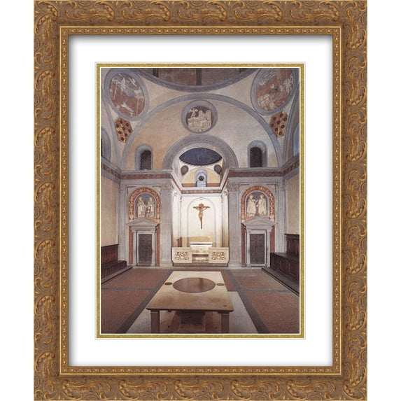 Donatello 2x Matted 20x24 Gold Ornate Framed Art Print 'Old Sacristy'