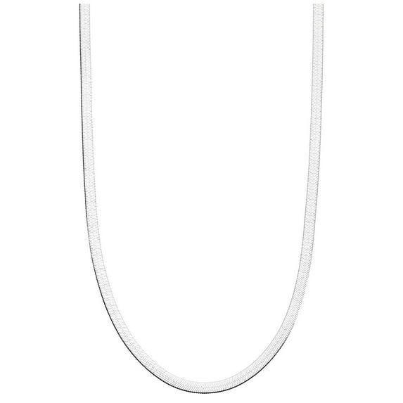 Donatello Gian, 925 Sterling Silver Chain Necklace, Unisex Flat Herringbone Chain, 2.5MM 16-20 Inch, Italian Made