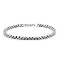 thumbnail image 1 of Donatello Gian, Sterling Silver Round Box Link Chain Bracelet, Solid 925 Italian Made, 2MM - 8 Inch, Rhodium Plated, 1 of 2