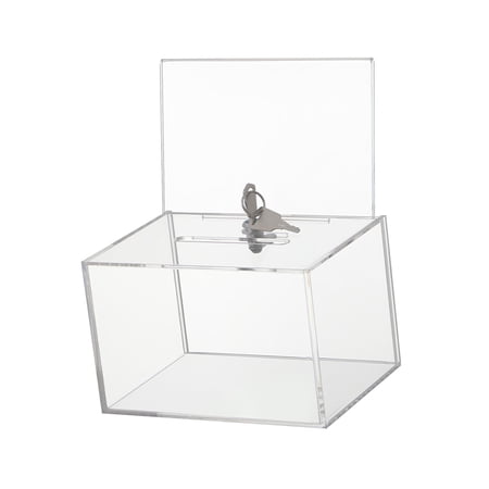 Donation Box Suggestion Box Ballot Box Lockable Clear Acrylic for Business Charity Events and Office Desks