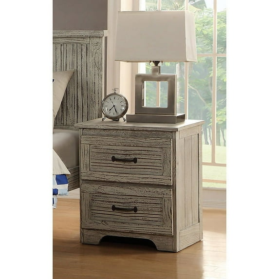 Donco Kids 2 Drawer Night Stand with Distressed Driftwood Finish