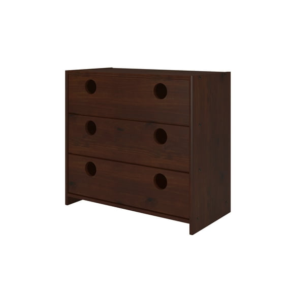 Circles Low Loft 3 Drawer Chest Cappuccino